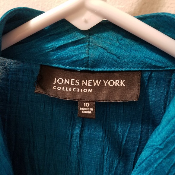 Jones New York, vibrant blue top., Sz 10, 87%Linen 13%Nylon. - Picture 3 of 3